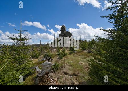 Interessante Felsformationen im Nationalpark Bayerischer Wald am Dreisessel Stockfoto