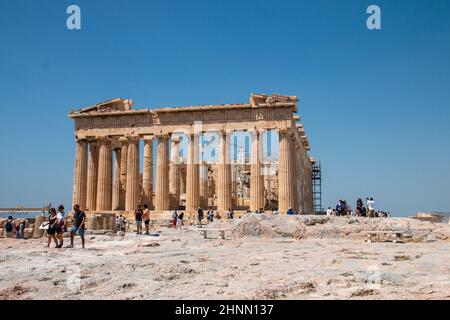 Der Parthenon-Tempel in der Akropolis von Athen, Griechenland Stockfoto