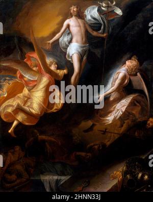 Samuel van Hoogstraten. Die Auferstehung Christi vom niederländischen Künstler des Goldenen Zeitalters, Samuel Dirksz van Hoogstraten (1627-1678), Öl auf Leinwand, 1665/70 Stockfoto