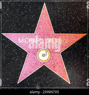 Michael Jacksons Star auf dem Hollywood Walk of Fame Stockfoto