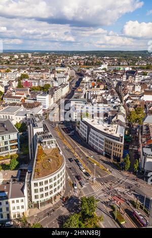 Luftaufnahme von Bonn, der ehemaligen Hauptstadt Deutschlands Stockfoto