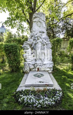 Letzte Ruhestätte des Komponisten Ludwig van Beethoven auf dem Wiener Zentralfriedhof Stockfoto