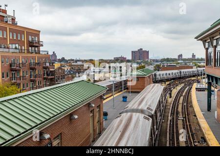 Alter Bahnhof in Coney Island Stockfoto