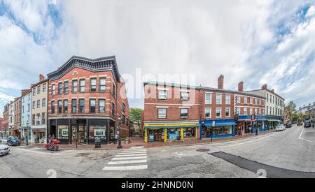 Innenansicht der historischen Stadt Portsmouth in New England, USA Stockfoto