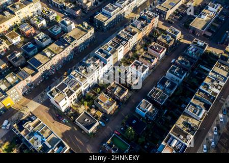 Neu entwickeltes Stadtgebiet in Amsterdam, Niederlande Stockfoto