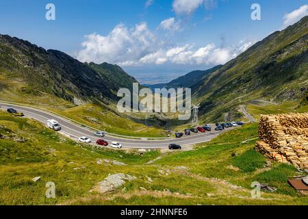 Die transfaragasische Straße in den karpaten rumäniens Stockfoto