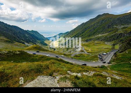 Die transfaragasische Straße in den karpaten rumäniens Stockfoto