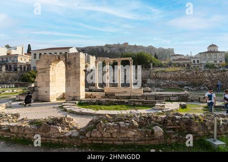 Hadrians Bibliothek in Athen, Griechenland Stockfoto