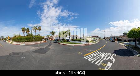 Schöner Wohnbereich in Crenshaw. Crenshaw District, ist ein Viertel in der Region South Los Angeles in Los Angeles, Kalifornien. Stockfoto