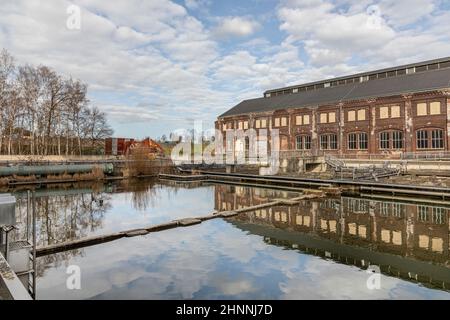 Bochum, Deutschland. Industrielles Erbe des Ruhrgebiets. Ehemaliges Kraftwerk Panoramablick. Stockfoto