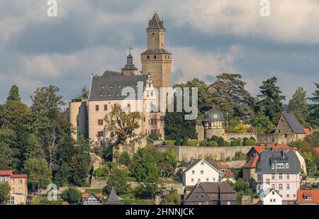 Blick auf die Altstadt und das Schloss von Kronberg im Taunus, Deutschland Stockfoto