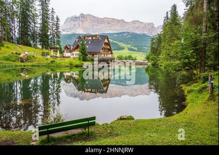 Lech da Sompunt im Gadertal Stockfoto