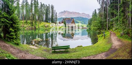 Lech da Sompunt im Gadertal Stockfoto