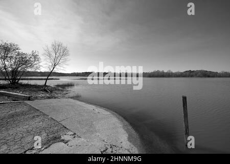 Carmel Bay Bootsanlegestelle auf dem Lake Tuscaloosa. Stockfoto