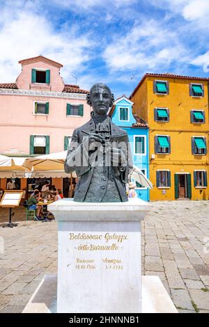 Statue von Baldassare Galuppi in Burano Stockfoto