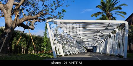 Der Flavor Pavilion der Aborigines befindet sich mitten im Taipei Flower Expo Park-Art Park, Bezirk Zhongshan, Taipei City. Stockfoto