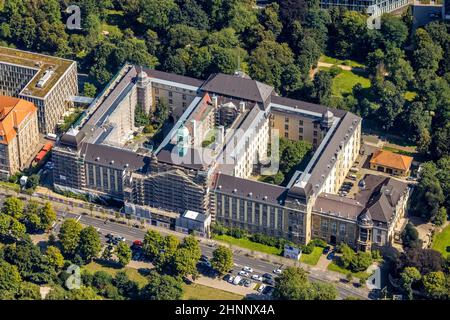 Luftaufnahme, Bauarbeiten am Gebäude der Düsseldorfer Bezirksregierung im Stadtteil Pempelfort von Düsseldorf, Rheinland, Nordrhein- Stockfoto