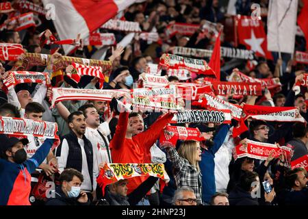 Sevilla, Spanien. 17th. Februar 2022. 17th. Februar 2022; Stadion Ramon Sanchez-Pizjuan; Sevilla; Andalusien; Spanien; UEFA Europa League; Sevilla vs Dinamo Zagreb; Fans sevilla im Stadion 900/Cordon Press Credit: CORDON PRESS/Alamy Live News Stockfoto