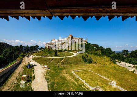 Das Schloss von Rasnov oder Rosenau in Rumänien Stockfoto