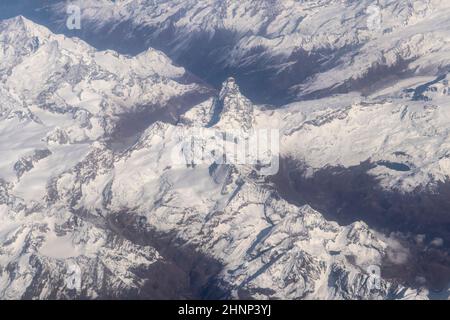 Matterhorn aus der Luft Stockfoto