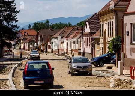 Die Stadt Rasnov oder Rosenau in Rumänien Stockfoto