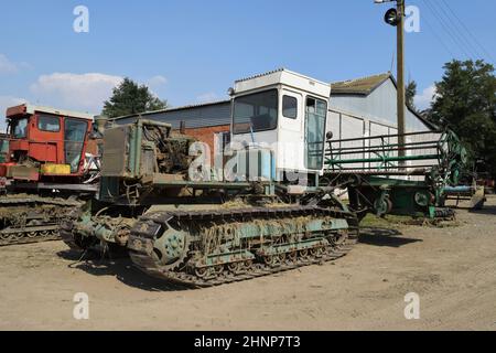 Reis header. Reis Harvester. Landwirtschaftliche Maschinen Stockfoto