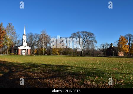 Die Martha-Mary Chapel in Greenfield Village, einem 80 Hektar großen Freigelände und Teil des Henry Ford Museumskomplexes in Dearborn, Detroit, Michigan, USA. Stockfoto