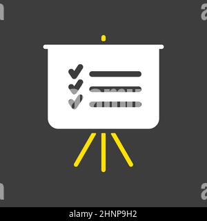 Statistiken im Trainingsboard umreißen Glyphen-Symbol. Planungsschild. Unternehmen. Graph-Symbol für Ihr Website-Design, Logo, App, UI. Vektorgrafik, E Stockfoto