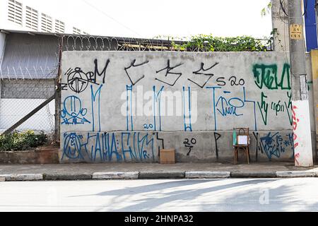 Wandvandalismus Graffiti Stadt sao paulo brasilien Stockfoto