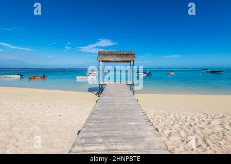 Erholsamer Urlaub im tropischen Paradies. Mauritius-Insel. Stockfoto