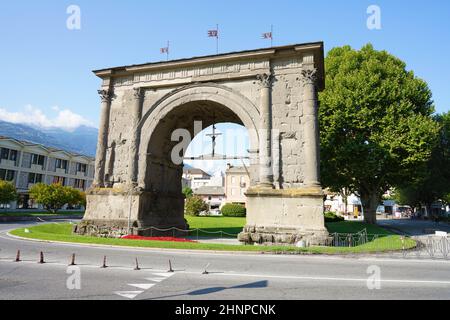 Bogen des Augustus in Aosta, Italien Stockfoto