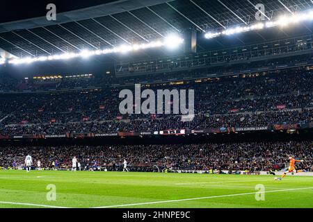 Barcelona, Spanien. 17th. Februar 2022. Alex Meret (SSC Napoli) in Aktion beim Europa League Fußballspiel zwischen dem FC Barcelona und dem SSC Napoli am 17. Februar 2022 im Camp Nou Stadion in Barcelona, Spanien. Foto: Siu Wu. Kredit: dpa/Alamy Live Nachrichten Stockfoto