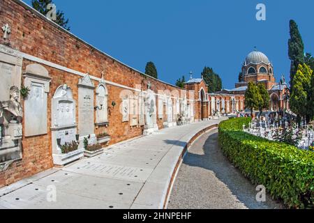 Grabsteine auf der Friedhof-Insel San Michele Stockfoto