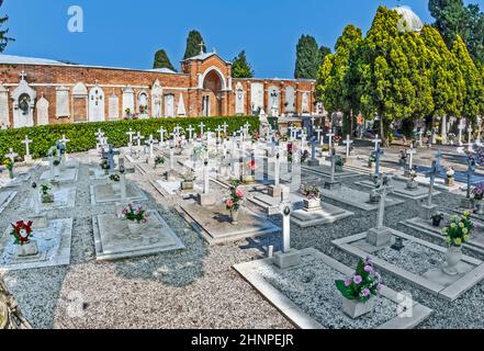 Grabsteine auf der Friedhofsinsel San Michele Stockfoto