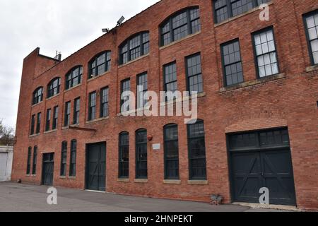 Das Ford Piquette Avenue-Werk von 1904 im Milwaukee Junction-Gebiet von Detroit, Michigan, war die erste eigens gebaute Ford-Fabrik und ist heute ein Museum. Stockfoto