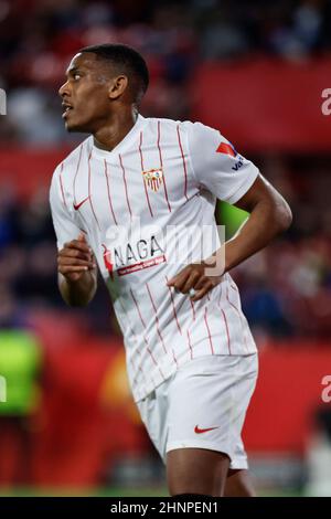 Sevilla, Sevilla, Spanien. 17th. Februar 2022. Anthony Martial von Sevilla CF beim UEFA Europa League Spiel zwischen dem FC Sevilla und GNK Dinamo Zagreb bei Ramon Sanchez Pizjuan am 17. Februar 2022 in Sevilla, Spanien. (Bild: © Jose Luis Contreras/DAX via ZUMA Press Wire) Stockfoto