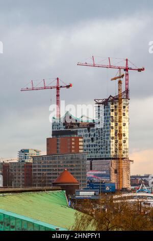 Konzertsaal Elbphilharmonie im Bau in Hamburg, Deutschland Stockfoto