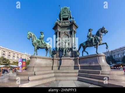 Maria-Theresia-Denkmal in Wien Stockfoto