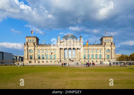 Reichstagsgebäude, Sitz des Deutschen Bundestages, in Berlin Stockfoto