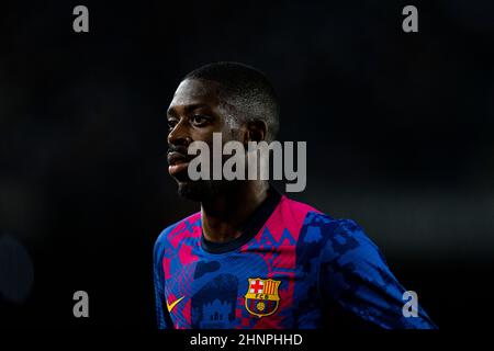 Barcelona, Spanien. 17th. Februar 2022. Ousmane Dembele (FC Barcelona) ist während des Europa League Fußballmatches zwischen dem FC Barcelona und dem SSC Napoli am 17. Februar 2022 im Camp Nou Stadion in Barcelona, Spanien, abgebildet. Foto: Siu Wu. Kredit: dpa/Alamy Live Nachrichten Stockfoto