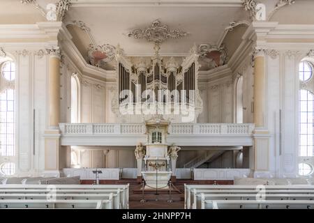 Im Inneren der Ludwigskirche in Saarbrücken, Deutschland Stockfoto