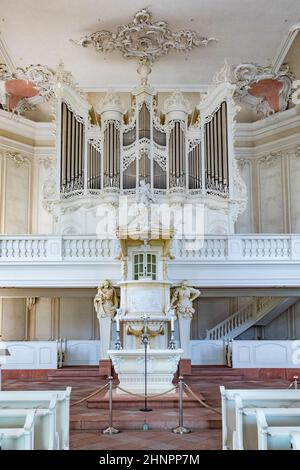 Im Inneren der Ludwigskirche in Saarbrücken, Deutschland Stockfoto