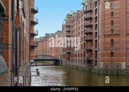 Eindruck der Speicherstadt, einem historischen Lagerhaus-Viertel in Hamburg Stockfoto