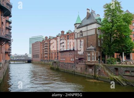 Eindruck der Speicherstadt, einem historischen Lagerhaus-Viertel in Hamburg Stockfoto