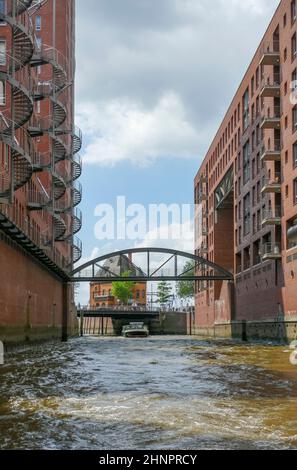 Eindruck der Speicherstadt, einem historischen Lagerhaus-Viertel in Hamburg Stockfoto