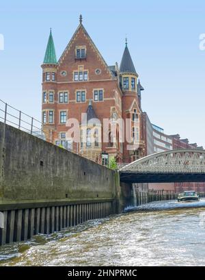 Eindruck der Speicherstadt, einem historischen Lagerhaus-Viertel in Hamburg Stockfoto