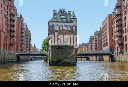 Eindruck der Speicherstadt, einem historischen Lagerhaus-Viertel in Hamburg Stockfoto