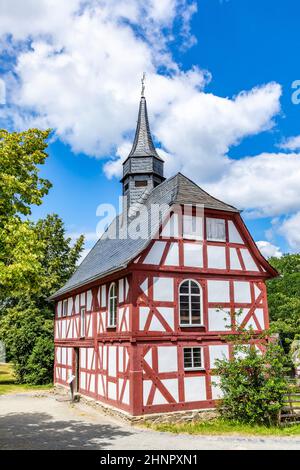 alten Fachwerkhaus Kirche in das Freilichtmuseum Hessenpark Stockfoto