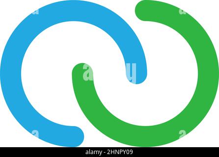 Interlace, miteinander verbunden, sich schneidende Kreise, Ringe abstrakte symbolische Form, Symbol - Stock Vektor Illustration, Clip-Art Grafiken Stock Vektor