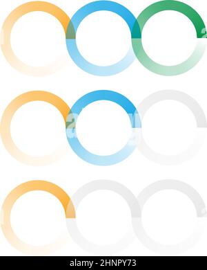 Interlace, miteinander verbunden, sich schneidende Kreise, Ringe abstrakte symbolische Form, Symbol - Stock Vektor Illustration, Clip-Art Grafiken Stock Vektor